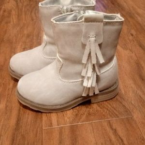 Gray Fringe Boots